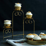 Maxbell Iron Cake Display Stand Cookies Plate Home 3 Tiers Foldable Rack Gold - Aladdin Shoppers