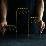 Maxbell Iron Cake Display Stand Cookies Plate Home 3 Tiers Foldable Rack Gold - Aladdin Shoppers