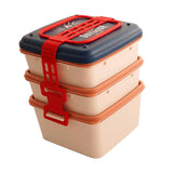 Maxbell Japanese 3 Layers Thermal Insulated Lunch Box Picnic Box Containers Blue