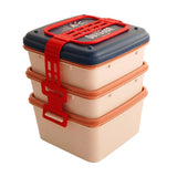 Maxbell Japanese 3 Layers Thermal Insulated Lunch Box Picnic Box Containers Blue - Aladdin Shoppers