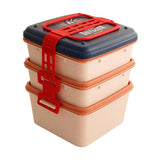 Maxbell Japanese 3 Layers Thermal Insulated Lunch Box Picnic Box Containers Blue - Aladdin Shoppers