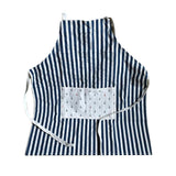 Maxbell Japanese Navy Style Cotton and Linen Stripe Apron Kitchen Bib Blue Anchor - Aladdin Shoppers