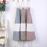 Maxbell Japanese Navy Style Cotton and Linen Stripe Apron Kitchen Bib Blue Anchor - Aladdin Shoppers
