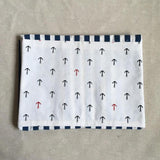 Maxbell Japanese Navy Style Cotton and Linen Stripe Apron Kitchen Bib Blue Anchor - Aladdin Shoppers