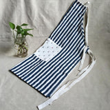 Maxbell Japanese Navy Style Cotton and Linen Stripe Apron Kitchen Bib Blue Anchor - Aladdin Shoppers