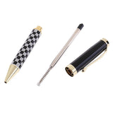 Maxbell Jinhao 500 Checkerboard Business Office Black Ink Medium Ballpoint Pen Metal Golden Trim - Aladdin Shoppers