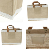 Maxbell Jute Fabric Shopping Bag Waterproof Tote Bag Handbag L: 45x35x20cm - Aladdin Shoppers