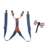 Maxbell Kid Boy Girl Necktie Adjustable Y-back Suspender Set Clip-on Strap Blue - Aladdin Shoppers