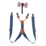 Maxbell Kid Boy Girl Necktie Adjustable Y-back Suspender Set Clip-on Strap Blue - Aladdin Shoppers