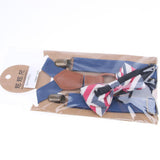 Maxbell Kid Boy Girl Necktie Adjustable Y-back Suspender Set Clip-on Strap Blue - Aladdin Shoppers