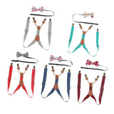 Maxbell Kid Boy Girl Necktie Adjustable Y-back Suspender Set Clip-on Strap Gray - Aladdin Shoppers