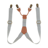 Maxbell Kid Boy Girl Necktie Adjustable Y-back Suspender Set Clip-on Strap Gray - Aladdin Shoppers