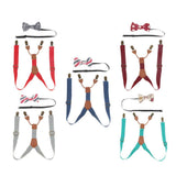Maxbell Kid Boy Girl Necktie Adjustable Y-back Suspender Set Clip-on Strap Gray - Aladdin Shoppers