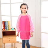 Maxbell Kids Apron Long Sleeve Painting Drawing Waterproof Smock Pink Sleeve M - Aladdin Shoppers