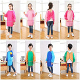 Maxbell Kids Apron Long Sleeve Painting Drawing Waterproof Smock Pink Sleeve M - Aladdin Shoppers