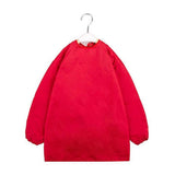 Maxbell Kids Apron Long Sleeve Waterproof Smock for Painting Drawing S/M/L Red L - Aladdin Shoppers