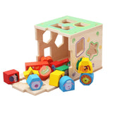 Maxbell Kids Cute Animal Shape Sorting Cube Wooden Educational Montessori Toys Gift
