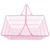 Maxbell Kids Mini Metal Supermarket Shopping Basket For Kitchen Fruit Vegetable Food Grocery Storage Pretend Play Tools Toy Gifts Pink L - Aladdin Shoppers