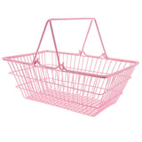 Maxbell Kids Mini Metal Supermarket Shopping Basket For Kitchen Fruit Vegetable Food Grocery Storage Pretend Play Tools Toy Gifts Pink L - Aladdin Shoppers
