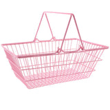 Maxbell Kids Mini Metal Supermarket Shopping Basket For Kitchen Fruit Vegetable Food Grocery Storage Pretend Play Tools Toy Gifts Pink L - Aladdin Shoppers