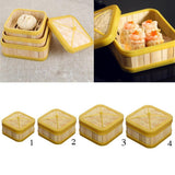 Maxbell Kitchen Bamboo Steamer Basket Asian Food Steamer for Dim Sum Dumpling 5 inch - Aladdin Shoppers