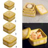 Maxbell Kitchen Bamboo Steamer Basket Asian Food Steamer for Dim Sum Dumpling 5 inch - Aladdin Shoppers