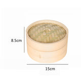 Maxbell Kitchen Bamboo Steamer Basket Asian Food Steamer for Dim Sum Dumplings 15cm - Aladdin Shoppers