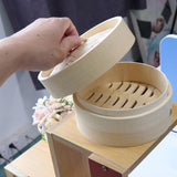 Maxbell Kitchen Bamboo Steamer Basket Asian Food Steamer for Dim Sum Dumplings 15cm - Aladdin Shoppers