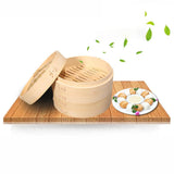 Maxbell Kitchen Bamboo Steamer Basket Asian Food Steamer for Dim Sum Dumplings 18cm - Aladdin Shoppers