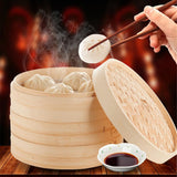 Maxbell Kitchen Bamboo Steamer Basket Asian Food Steamer for Dim Sum Dumplings 18cm - Aladdin Shoppers