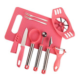 Maxbell Kitchen Fruit Carving Garnishing Tool Set Melon Baller Scoop Spoon Pink - Aladdin Shoppers