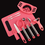 Maxbell Kitchen Fruit Carving Garnishing Tool Set Melon Baller Scoop Spoon Pink - Aladdin Shoppers