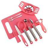 Maxbell Kitchen Fruit Carving Garnishing Tool Set Melon Baller Scoop Spoon Pink - Aladdin Shoppers