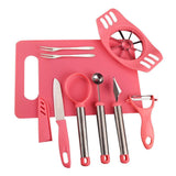Maxbell Kitchen Fruit Carving Garnishing Tool Set Melon Baller Scoop Spoon Pink - Aladdin Shoppers