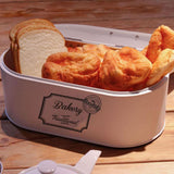Maxbell Kitchen Metal Bread Box Countertop Bread Storage Bin Container w/Lid White - Aladdin Shoppers