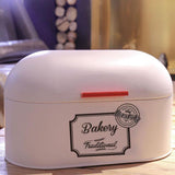 Maxbell Kitchen Metal Bread Box Countertop Bread Storage Bin Container w/Lid White - Aladdin Shoppers