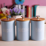 Maxbell Kitchen Metal Spice Seasoning Canister Salt Sugar Pepper Container Jar Blue - Aladdin Shoppers