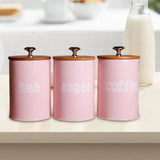 Maxbell Kitchen Metal Spice Seasoning Canister Salt Sugar Pepper Container Jar Pink - Aladdin Shoppers