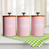 Maxbell Kitchen Metal Spice Seasoning Canister Salt Sugar Pepper Container Jar Pink - Aladdin Shoppers