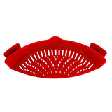 Maxbell Kitchen Silicone Food Pan Clip Pan Strainer Pot Drainer Sieve Colander Red - Aladdin Shoppers