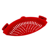 Maxbell Kitchen Silicone Food Pan Clip Pan Strainer Pot Drainer Sieve Colander Red - Aladdin Shoppers
