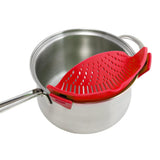 Maxbell Kitchen Silicone Food Pan Clip Pan Strainer Pot Drainer Sieve Colander Red - Aladdin Shoppers