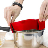 Maxbell Kitchen Silicone Food Pan Clip Pan Strainer Pot Drainer Sieve Colander Red - Aladdin Shoppers