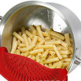 Maxbell Kitchen Silicone Food Pan Clip Pan Strainer Pot Drainer Sieve Colander Red - Aladdin Shoppers