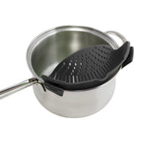 Maxbell Kitchen Silicone Food Pan Clip Strainer Pot Drainer Sieve Colander Black - Aladdin Shoppers