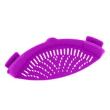 Maxbell Kitchen Silicone Food Pan Clip Strainer Pot Drainer Sieve Colander Purple
