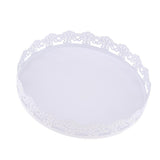 Maxbell Lace edge cake tray cupcake stand white metal plate cake decorating Large - Aladdin Shoppers
