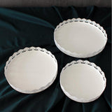 Maxbell Lace edge cake tray cupcake stand white metal plate cake decorating Large - Aladdin Shoppers