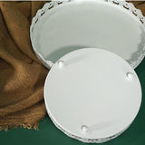 Maxbell Lace edge cake tray cupcake stand white metal plate cake decorating Large - Aladdin Shoppers