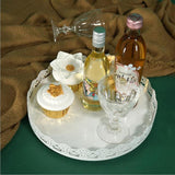 Maxbell Lace edge cake tray cupcake stand white metal plate cake decorating Large - Aladdin Shoppers